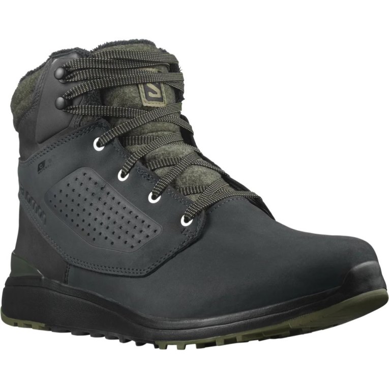 Black / Olive Salomon Utility Winter CS WP Men's Winter Boots | PH 12864M